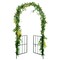 Costway Garden Arch Arbor Trellis with Gate 7.5 ft Patio Archway Pergola for Wedding